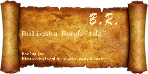Bulicska Renátó névjegykártya